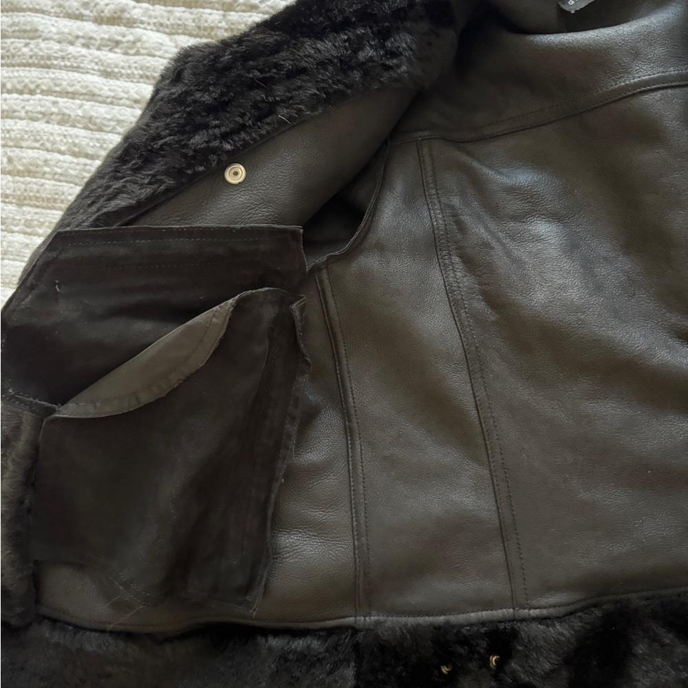 Generation Love Black shearling fur sheepskin Teddy Jacket - Picture 6 of 12